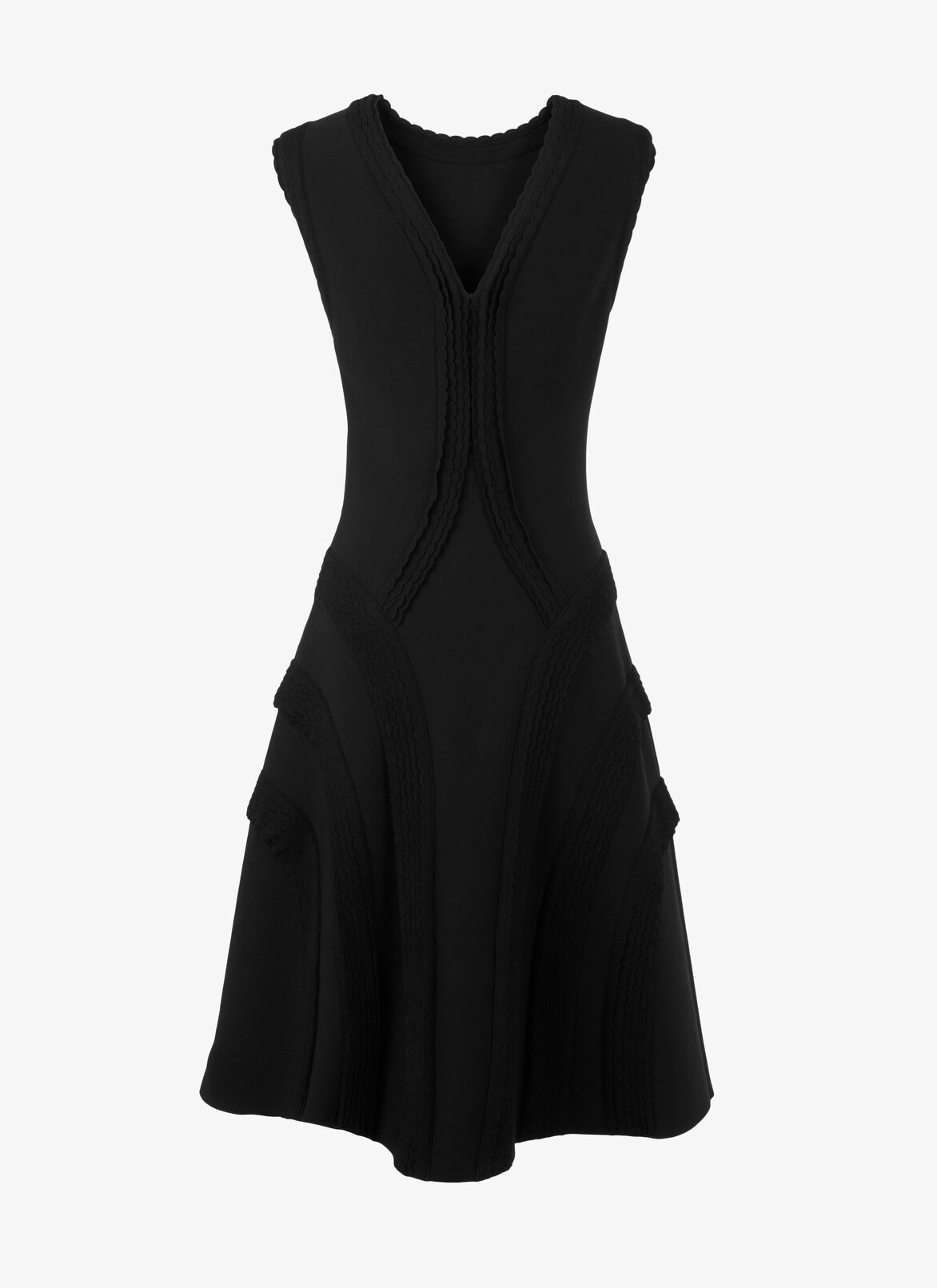 Piped Sleeveless Dress  ALAÏA BLACK PIPED SLEEVELESS DRESS